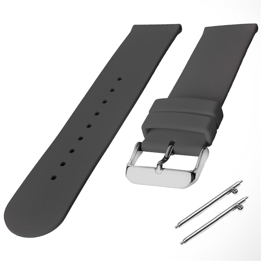Cobra R14087-GR Düz Model Gri Kauçuk Saat Kordonu
