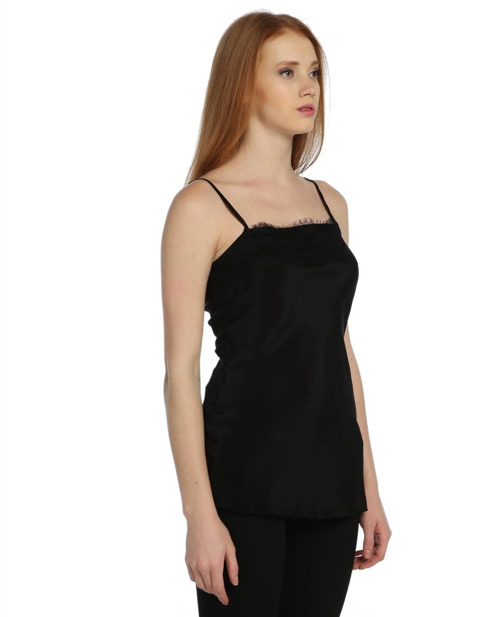 İpek T-shirt - Siyah