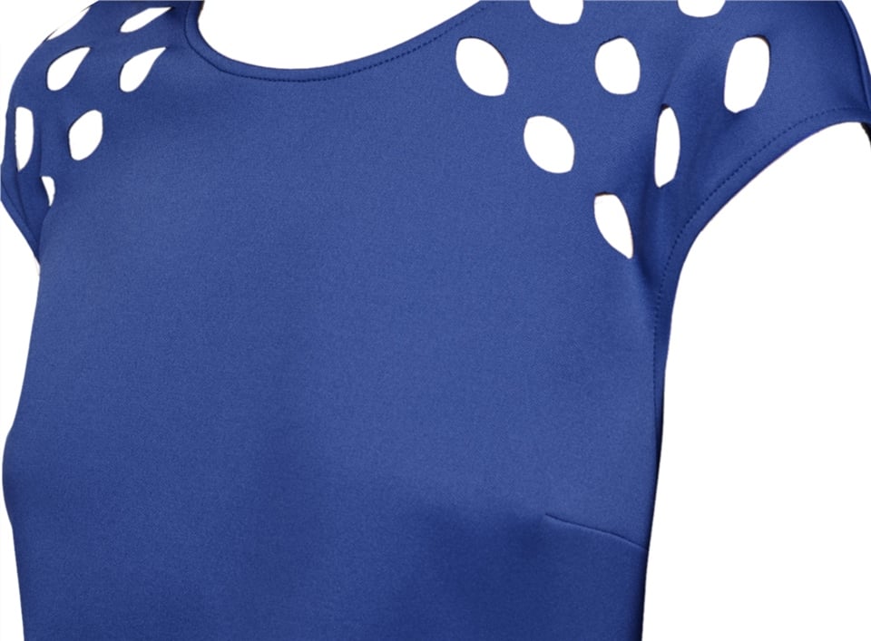 Jersey Elbise - Royal
