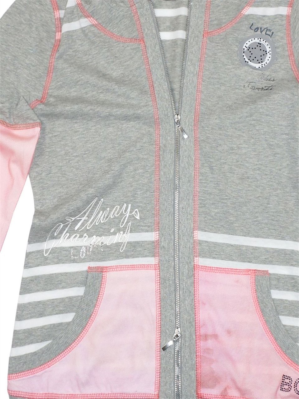 Kapşonlu, Baskılı, İşlemli Sweatshirt - Gri