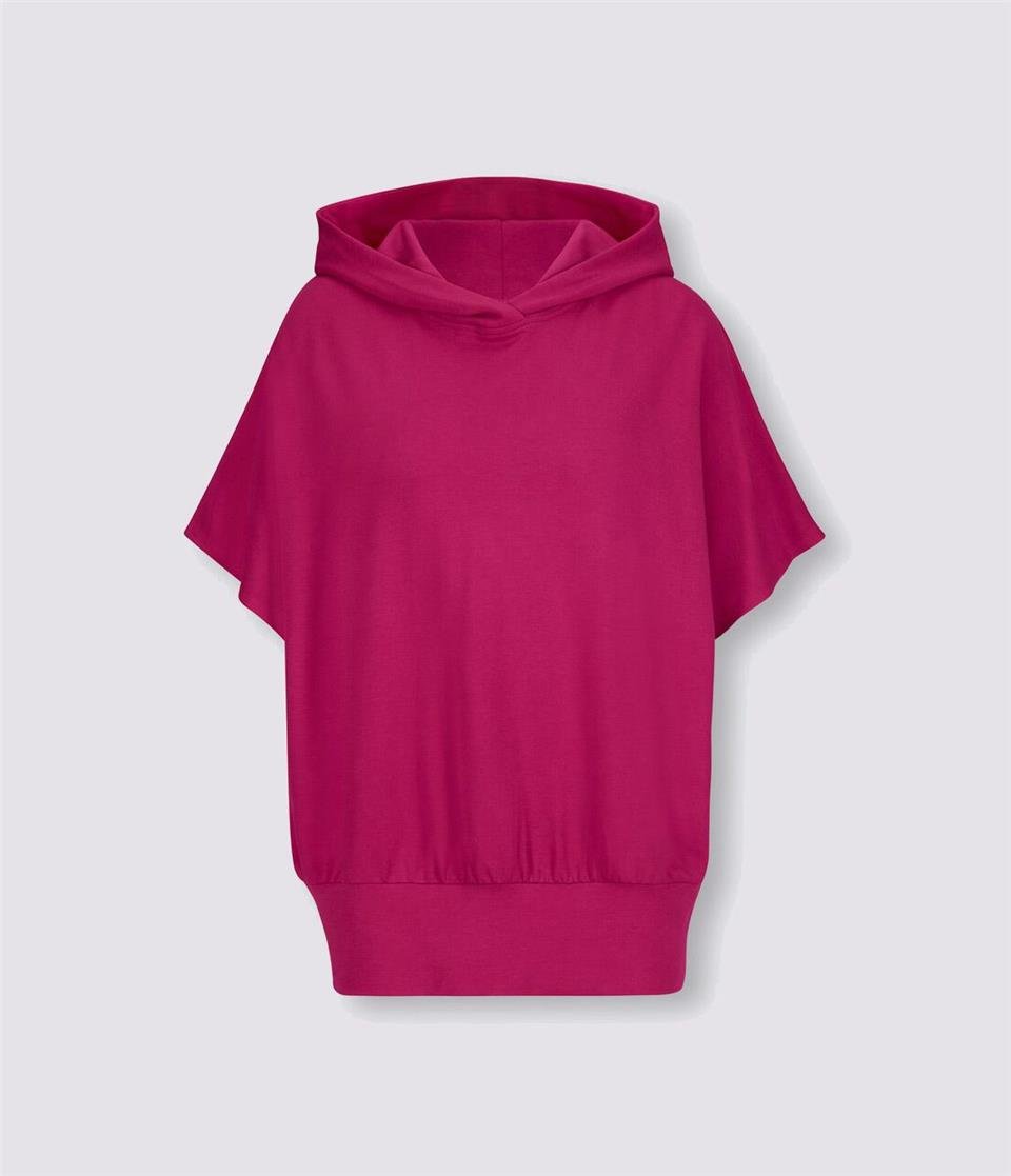Kapşonlu Yarasa Kol Sweatshirt - Pembe