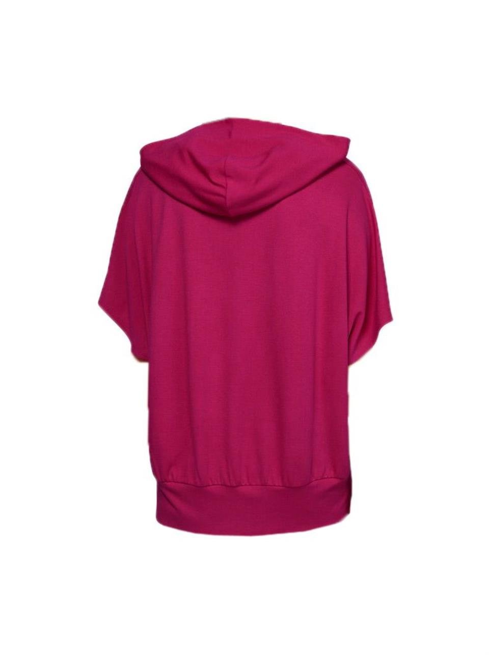 Kapşonlu Yarasa Kol Sweatshirt - Pembe