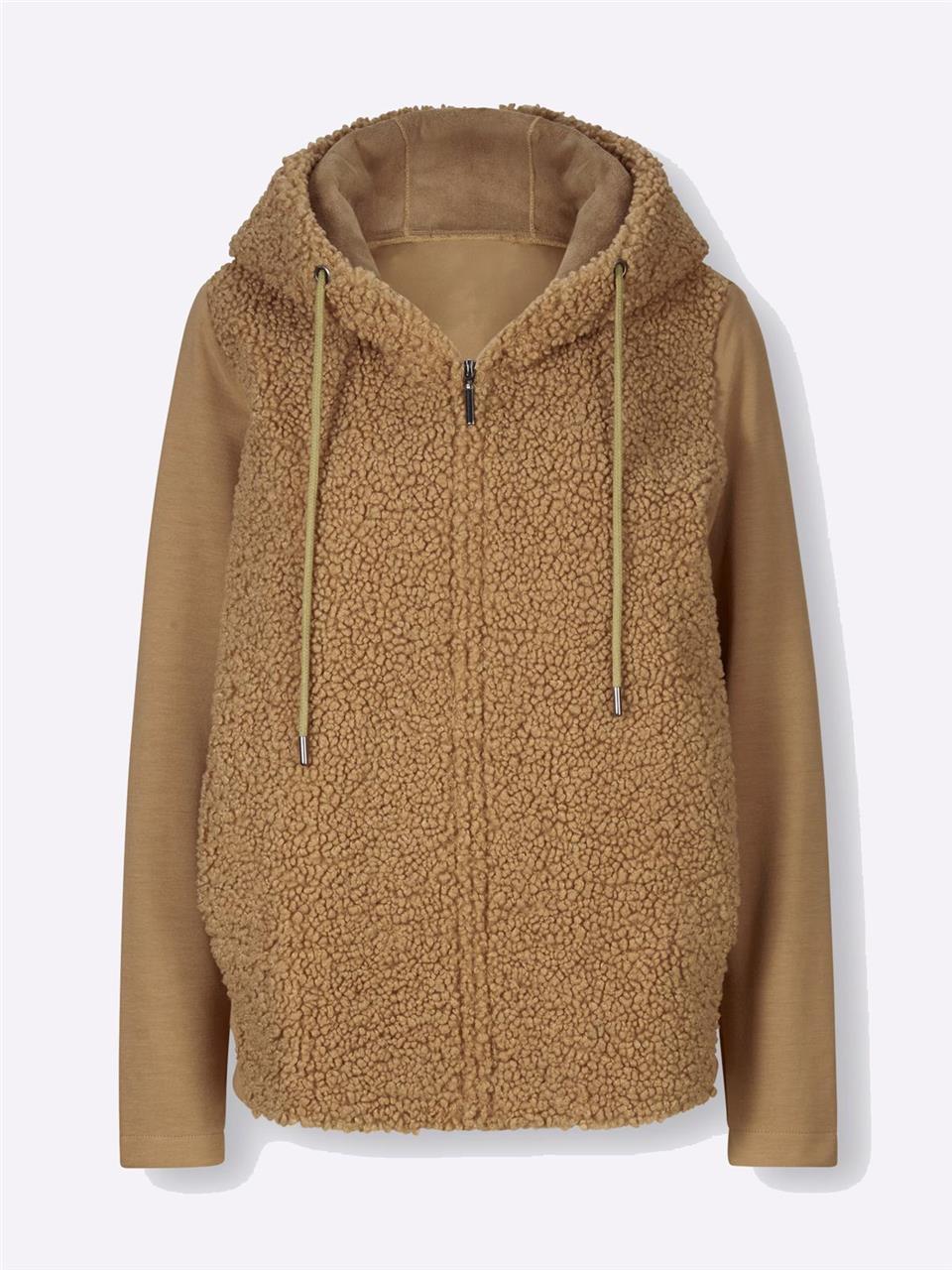 Peluş Sweat ceket - Camel