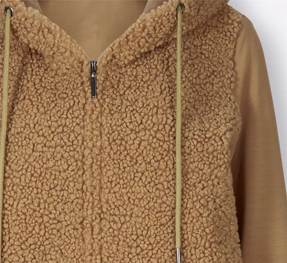 Peluş Sweat ceket - Camel