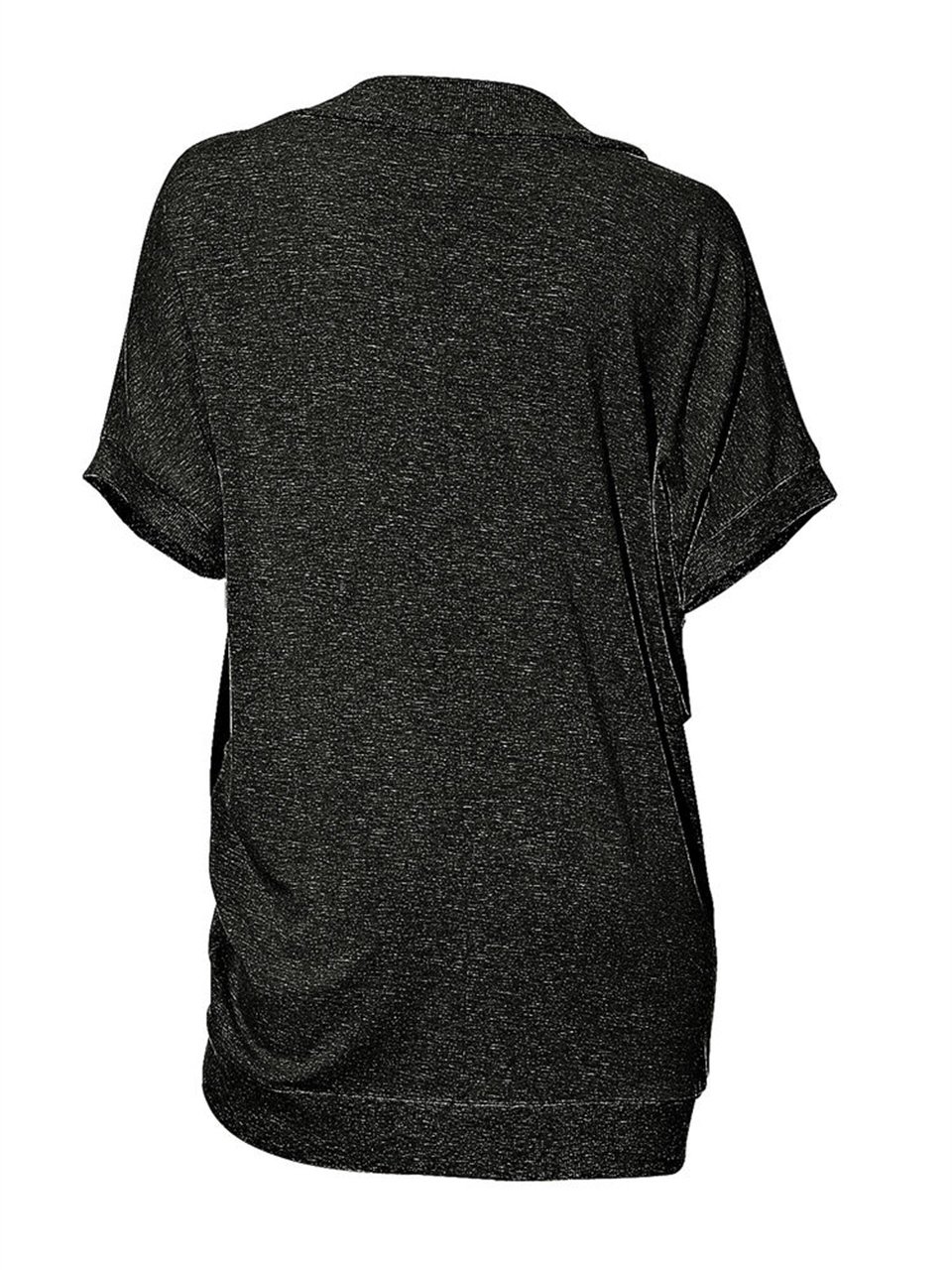 Yarasa kollu Ceket T-shirt - Siyah