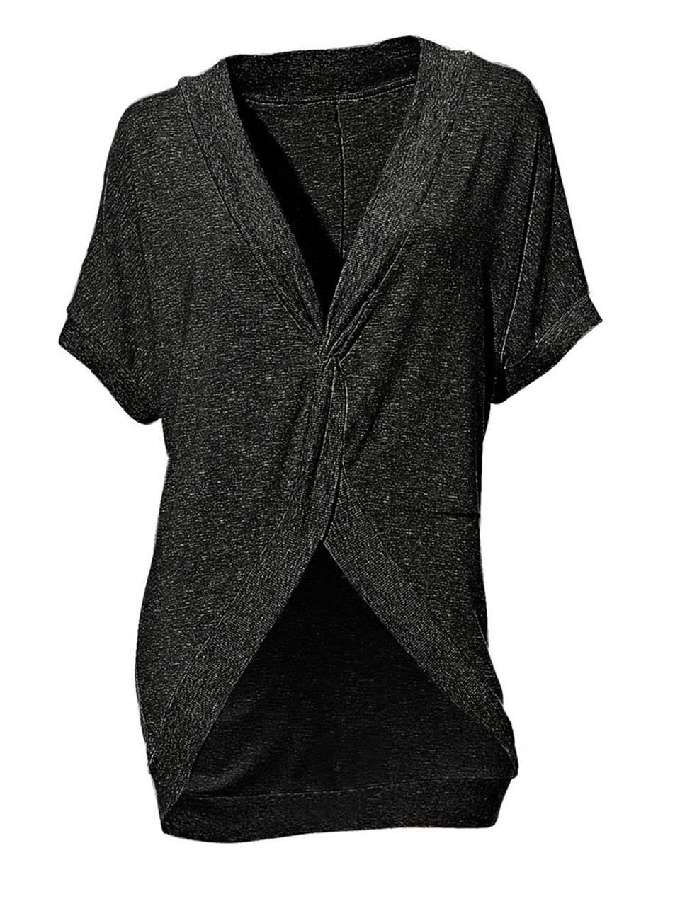 Yarasa kollu Ceket T-shirt - Siyah