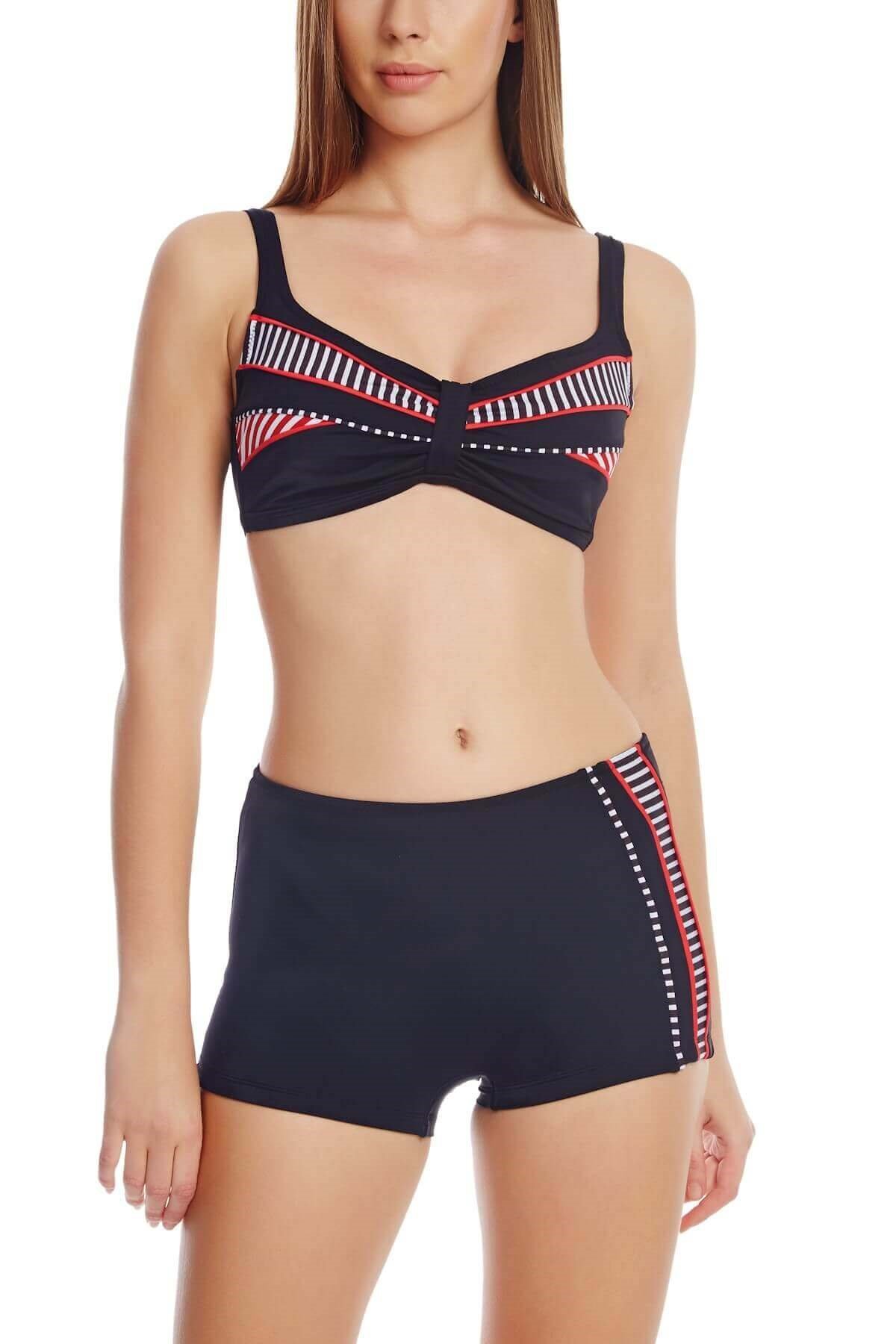 Dagi Toparlayıcı Şortlu Siyah Bikini Takımı