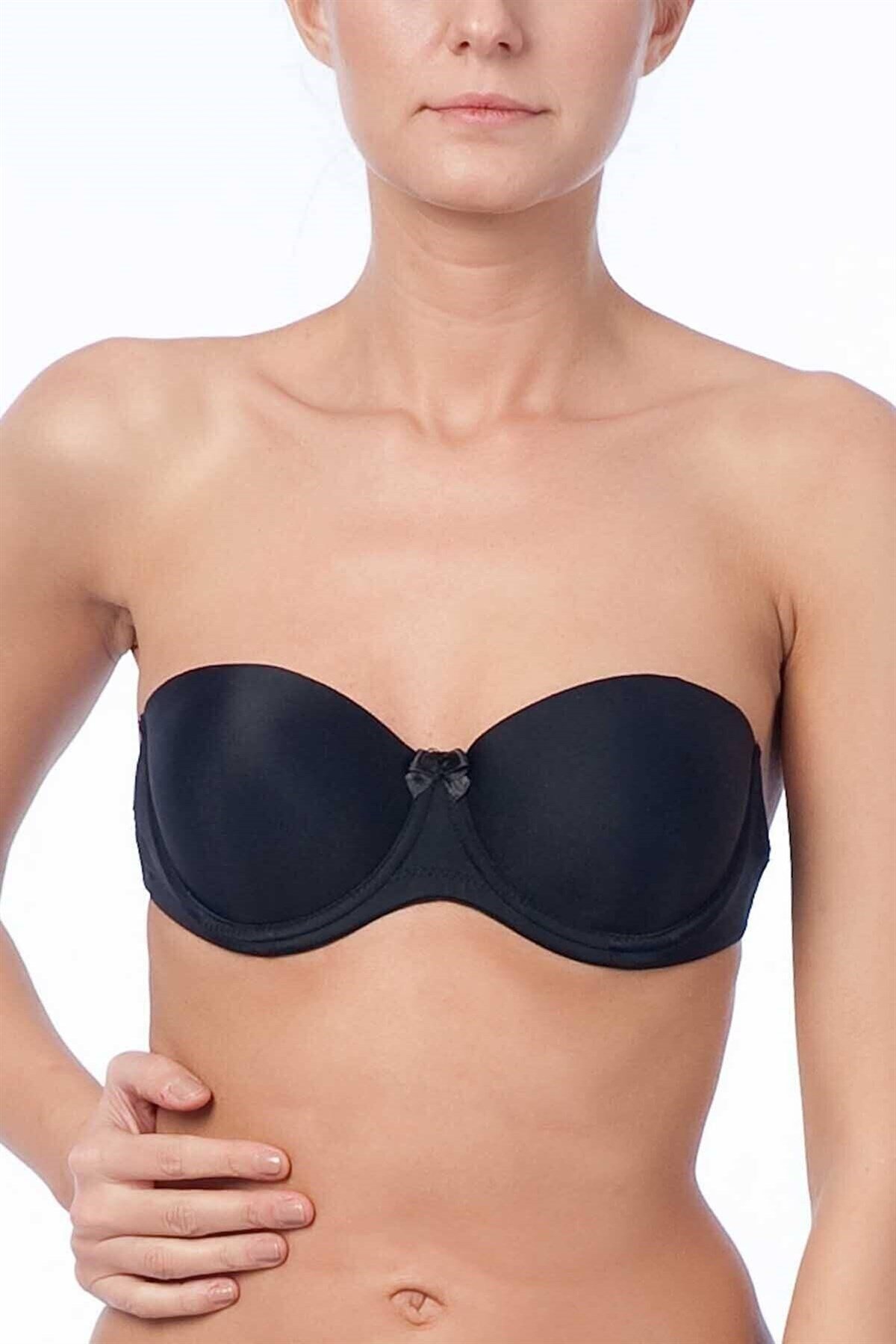 Nurteks 1502 Boş Cup & Desteksiz Balenli Straplez Sütyen