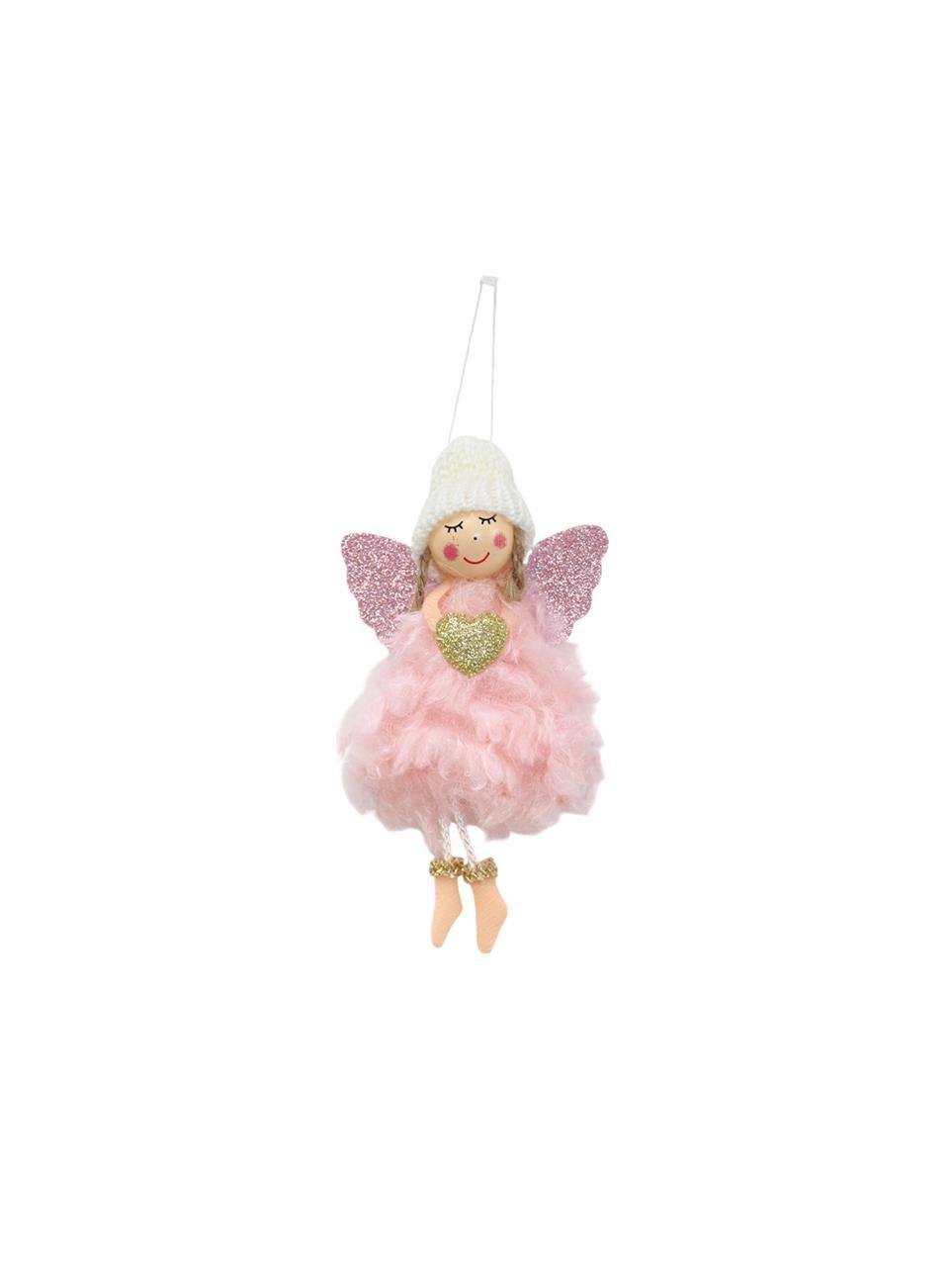 Yılbaşı Ağaç Süsü Peri Kızı Asılabilir Dekoratif Süs Pembe 16 cm