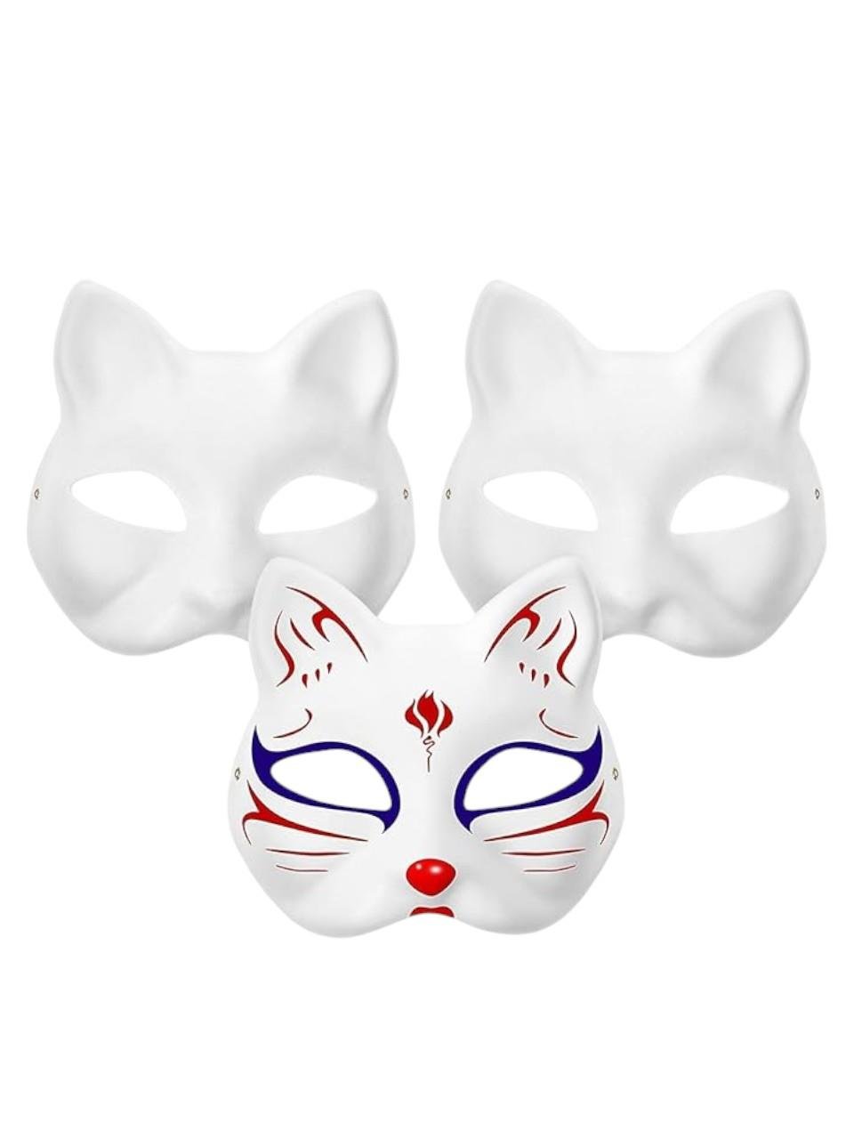 Boyamaya Uygun Kedi Surat Karton Maske Parti Aksesuarı