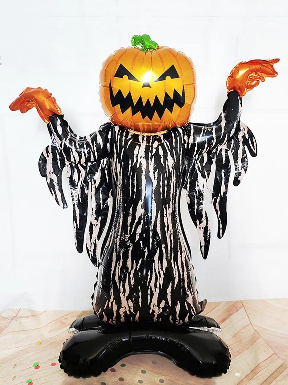 Halloween Korkunç Balkabağı Folyo Balon Ayaklı Cadılar Bayramı Parti Balonu 115 cm