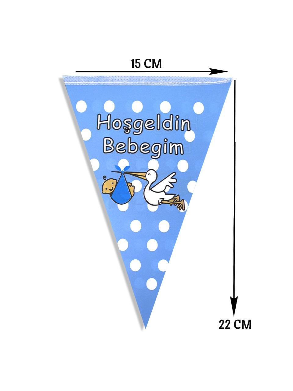 Hoşgeldin Bebeğim Mavi Flama Yazı