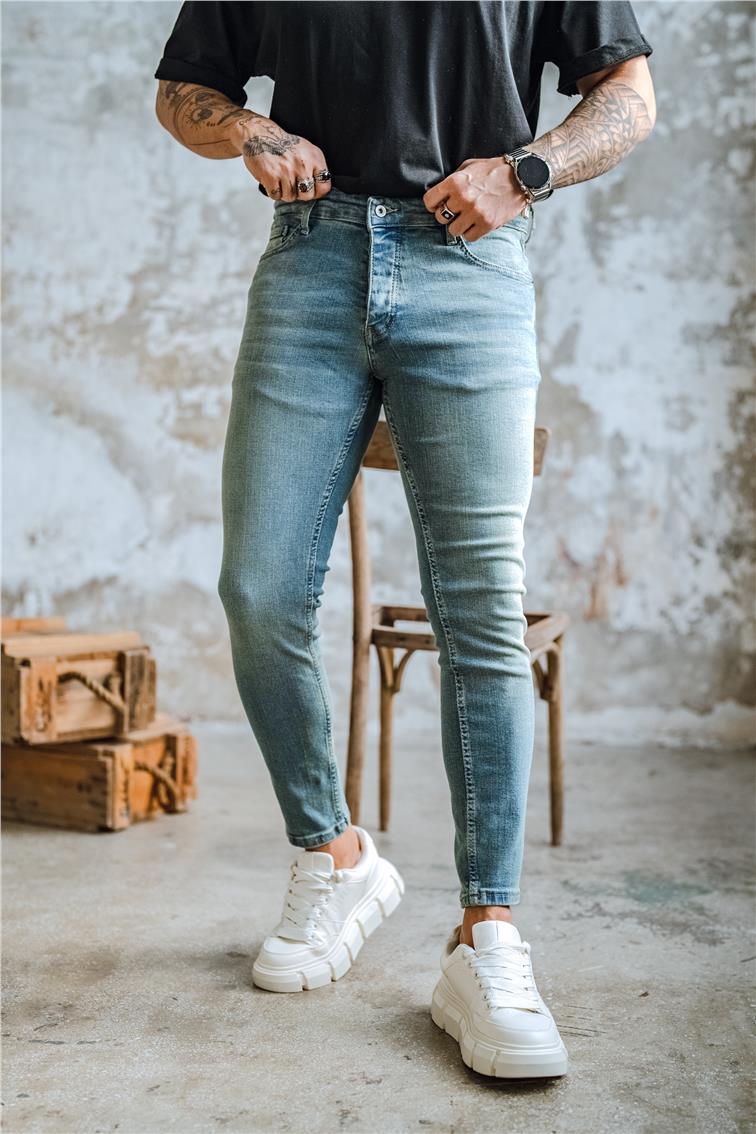 Basic Skinny Jean Yıkamalı Mavi