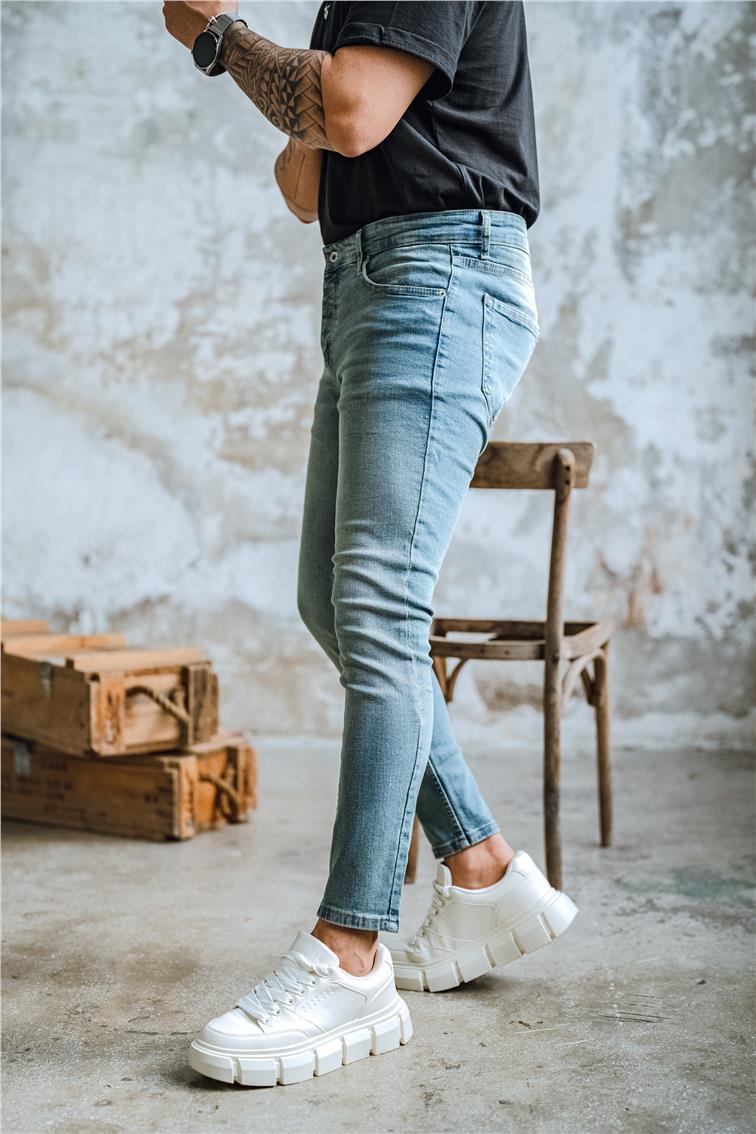 Basic Skinny Jean Yıkamalı Mavi