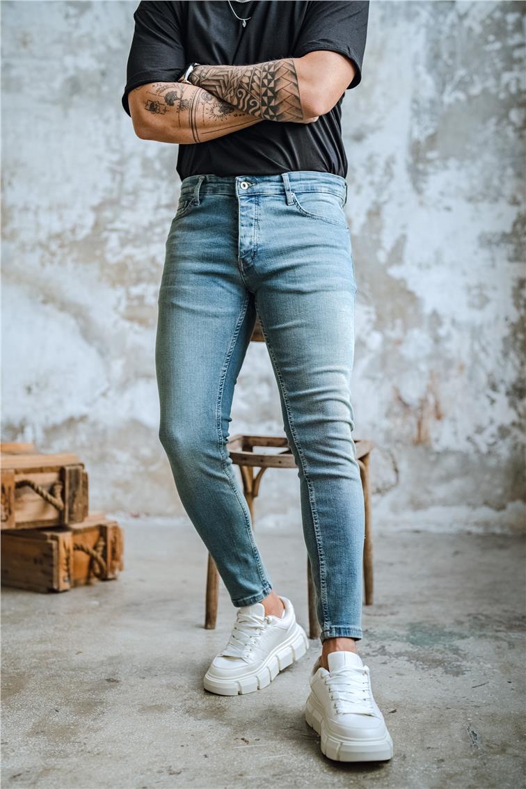 Basic Skinny Jean Yıkamalı Mavi