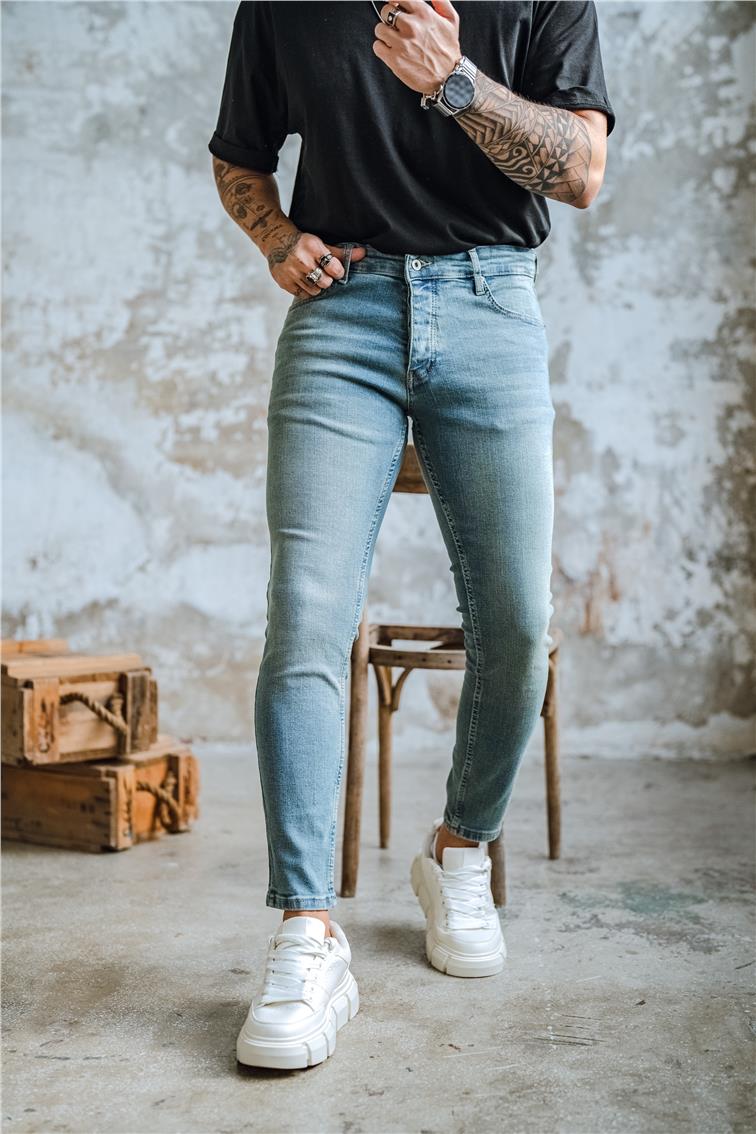 Basic Skinny Jean Yıkamalı Mavi