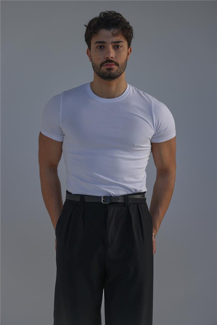 Basic Slim Fit T-Shirt Beyaz