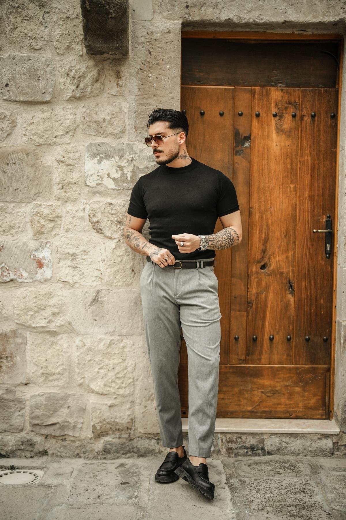 Basic Triko Slim Fit T-Shirt Siyah
