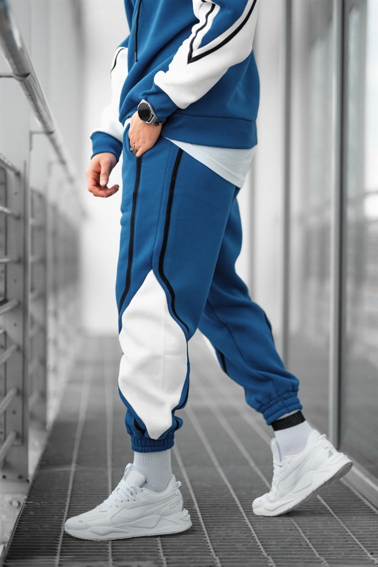Çift Renk Detaylı Unisex Eşofman