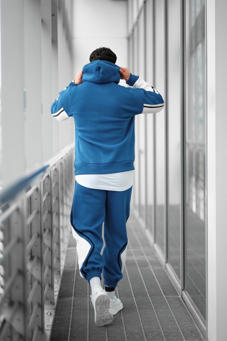 Çift Renk Detaylı Unisex Eşofman