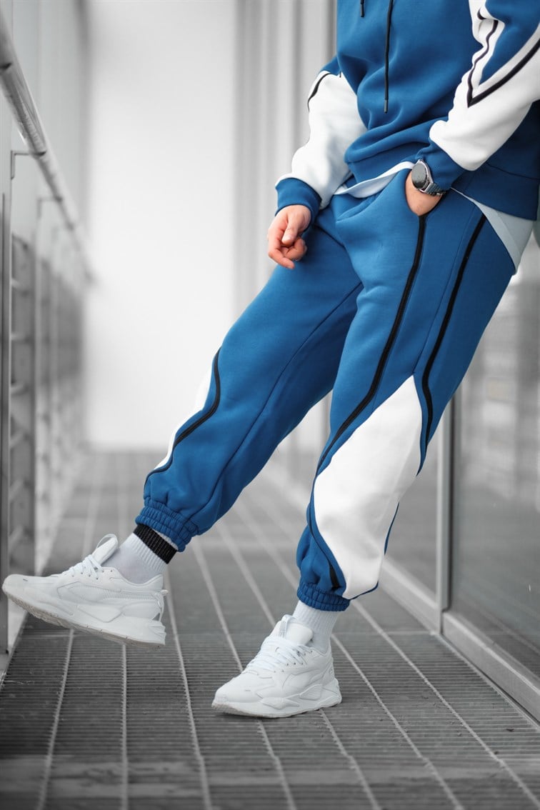 Çift Renk Detaylı Unisex Eşofman