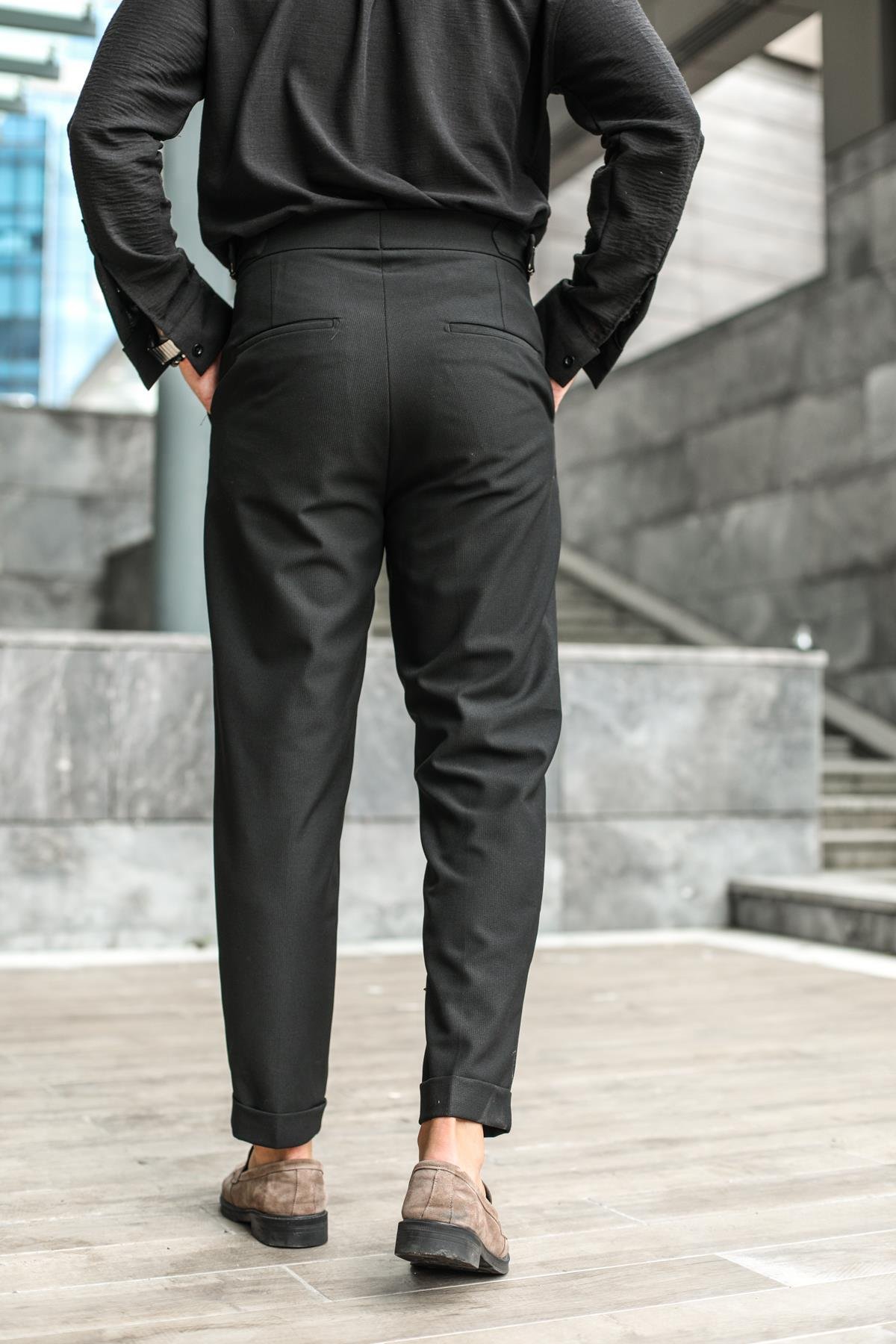 Clasp Detaylı Klasik Pantolon Siyah