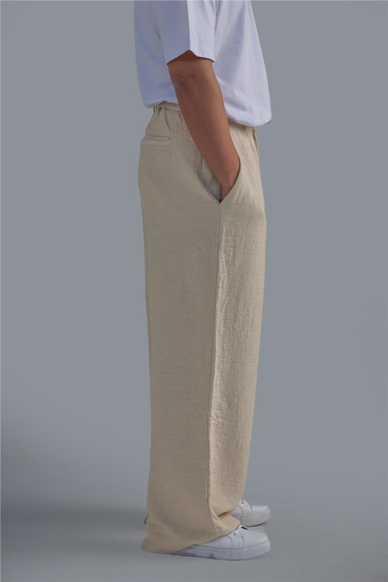Desenli Baggy Pant. Bej