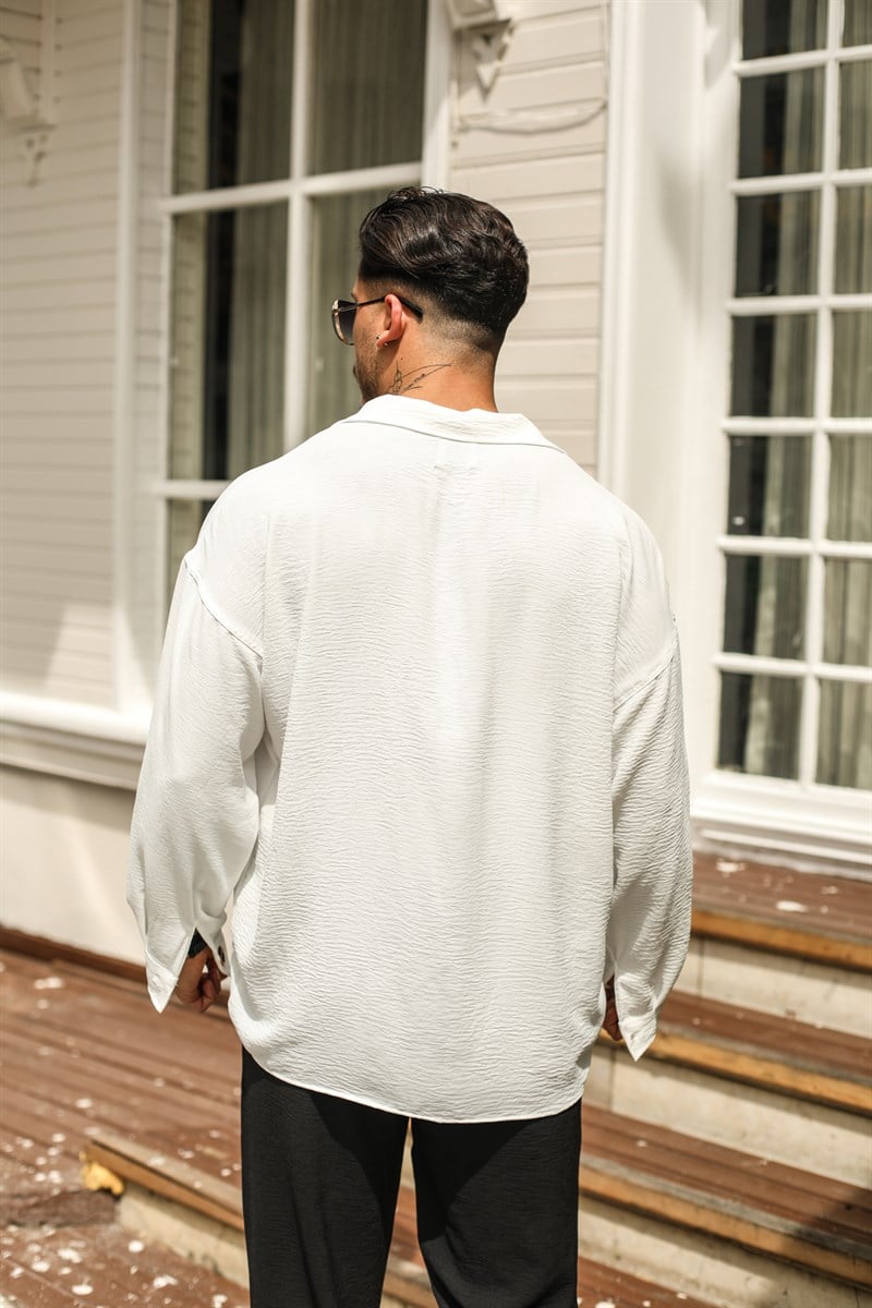 Düğme Detaylı Oversize Gömlek