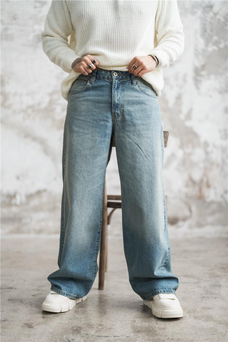 Ekstra Bol Baggy Jean Mavi