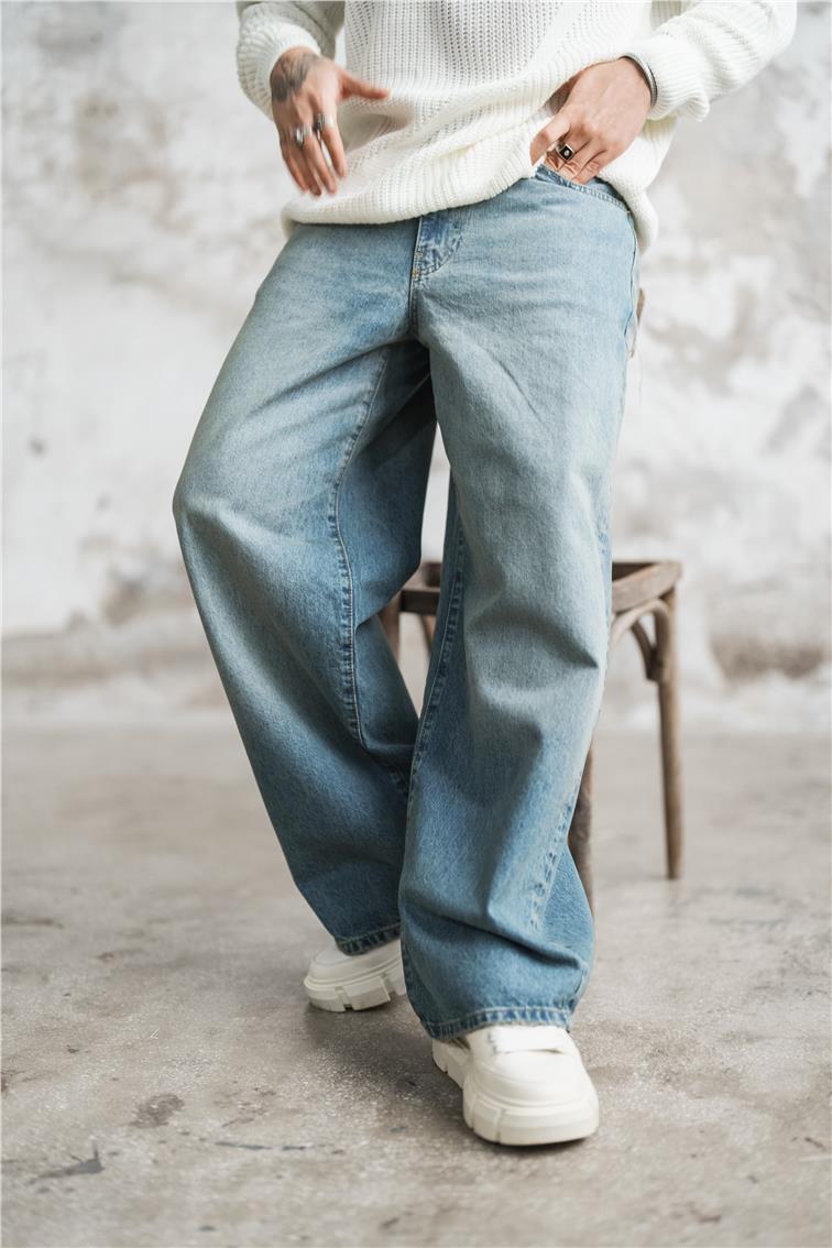Ekstra Bol Baggy Jean Mavi