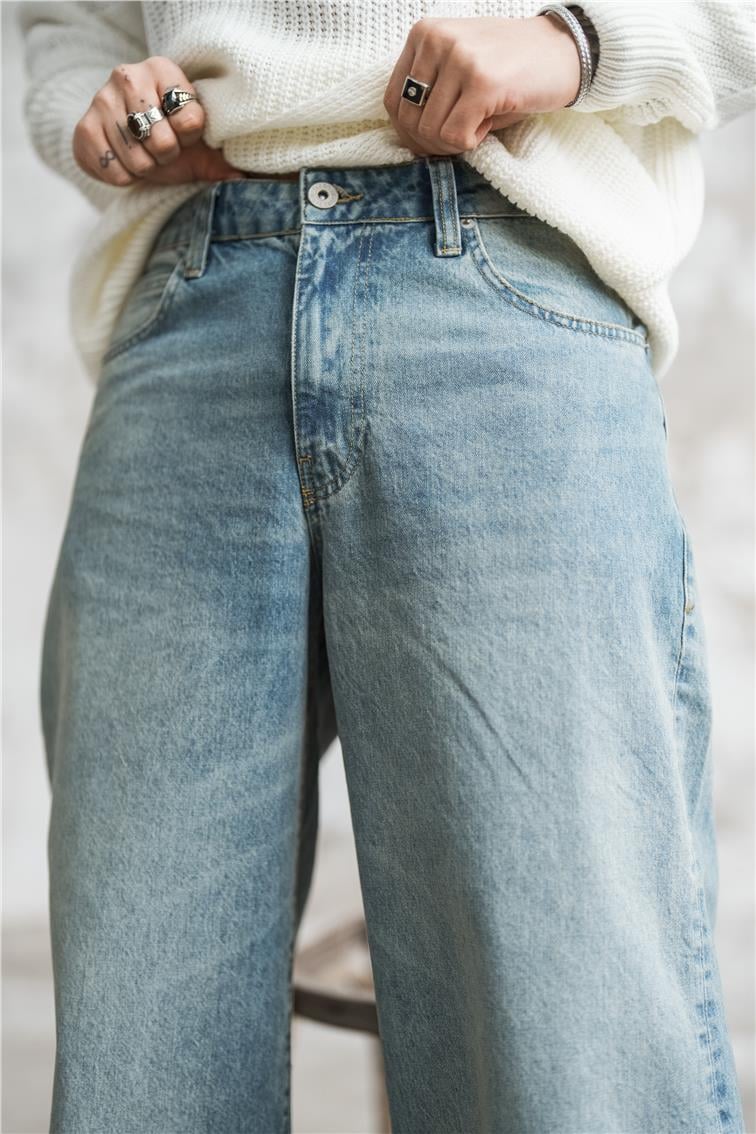 Ekstra Bol Baggy Jean Mavi