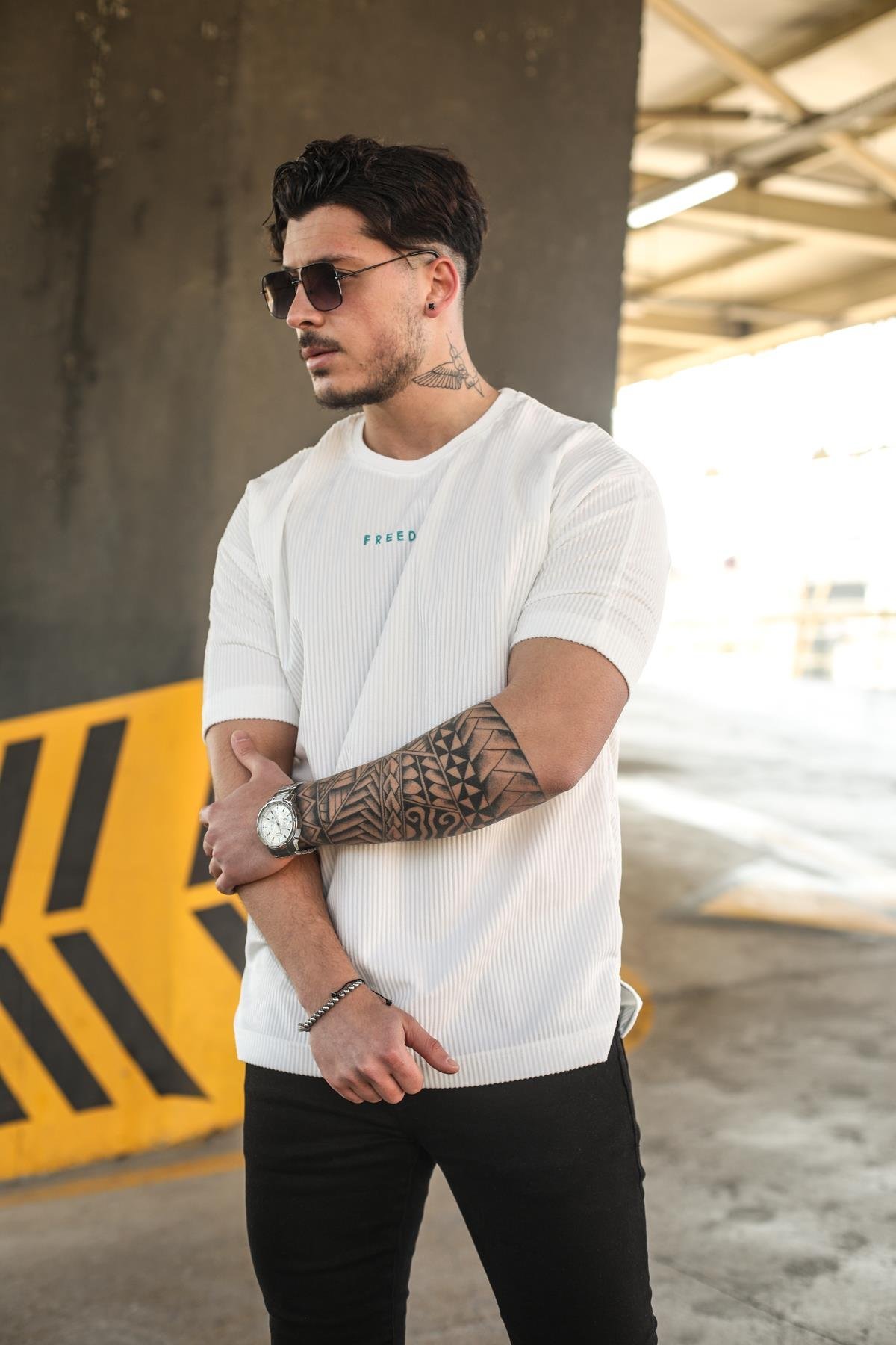 FREEDOM Oversize T-Shirt Beyaz