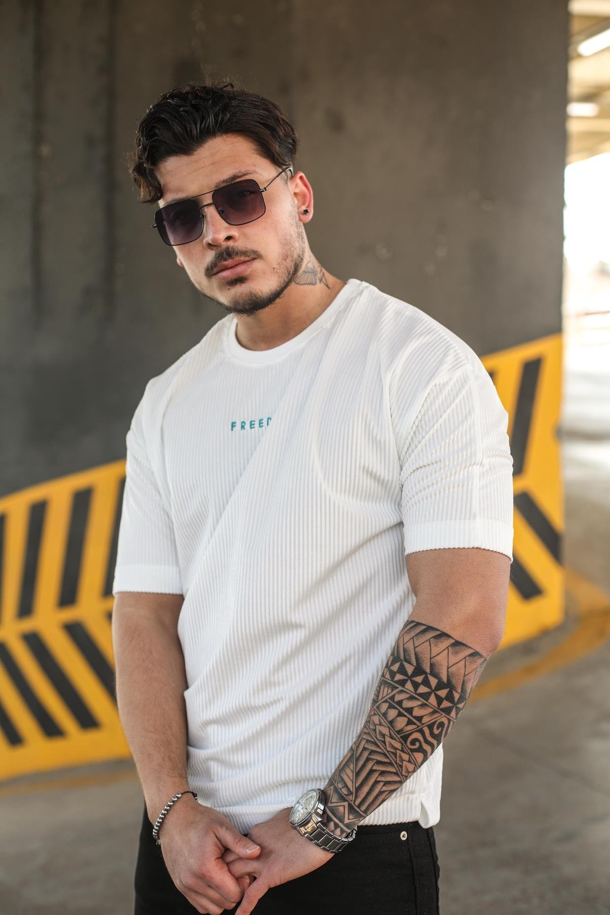FREEDOM Oversize T-Shirt Beyaz