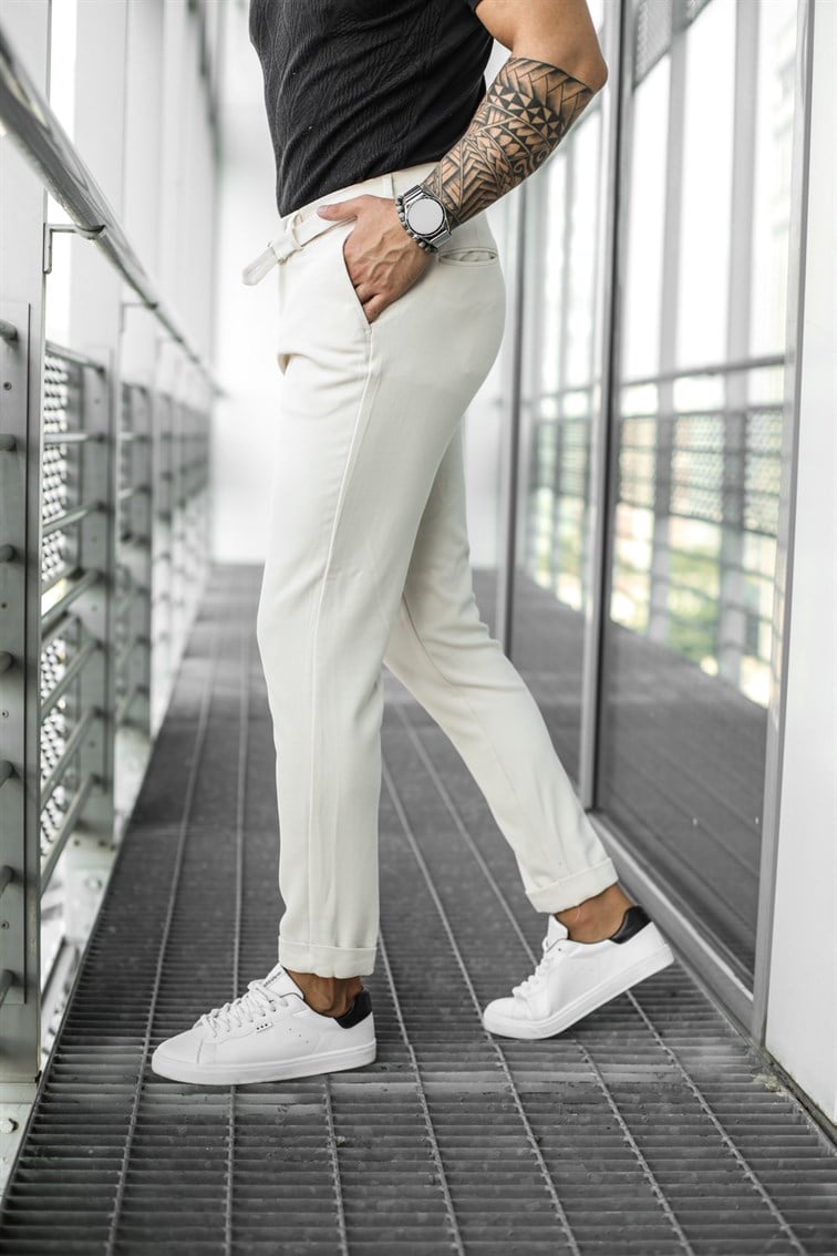Gabardin Kumaş Boyfriend Pantolon