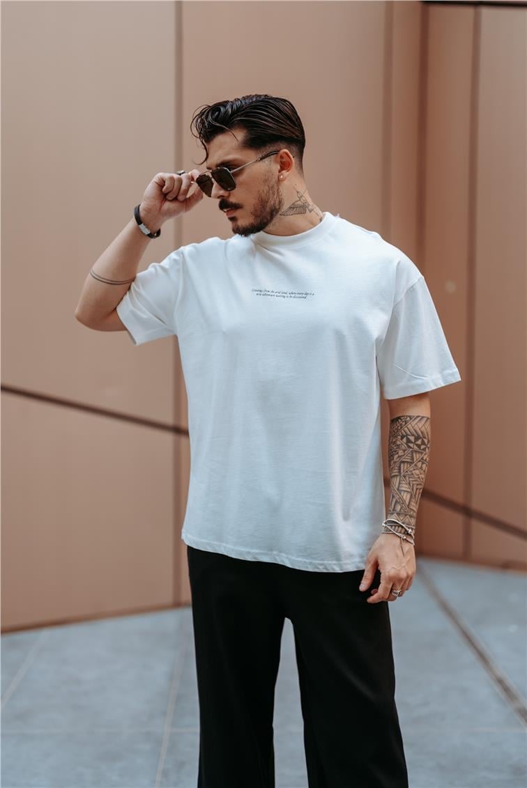 Greetings From Oversize T-Shirt Beyaz