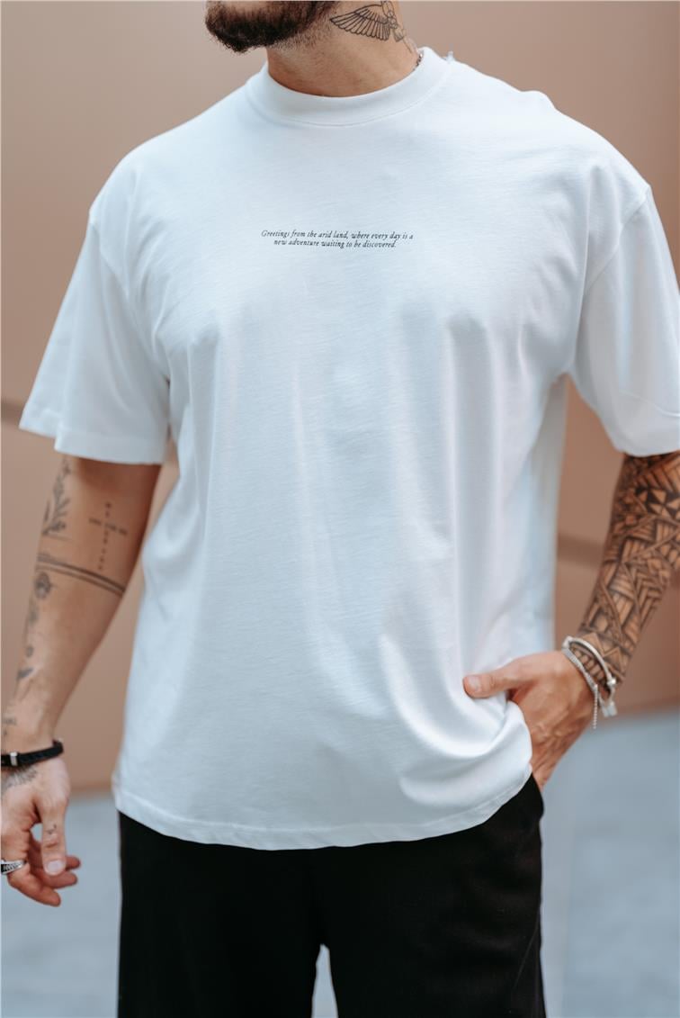 Greetings From Oversize T-Shirt Beyaz