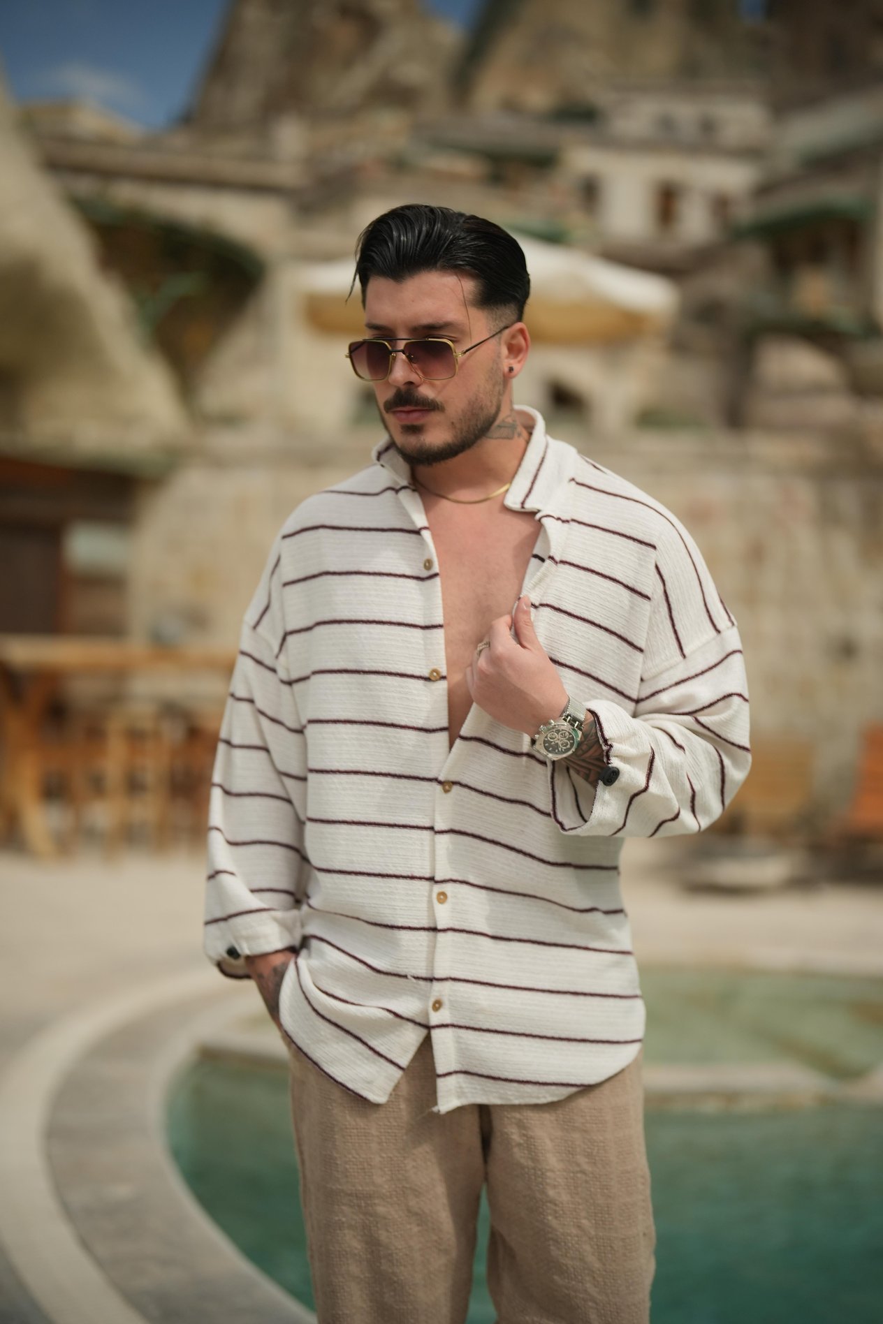 Kolları Ayarlanabilir Pamuklu Oversize Gömlek Bordo