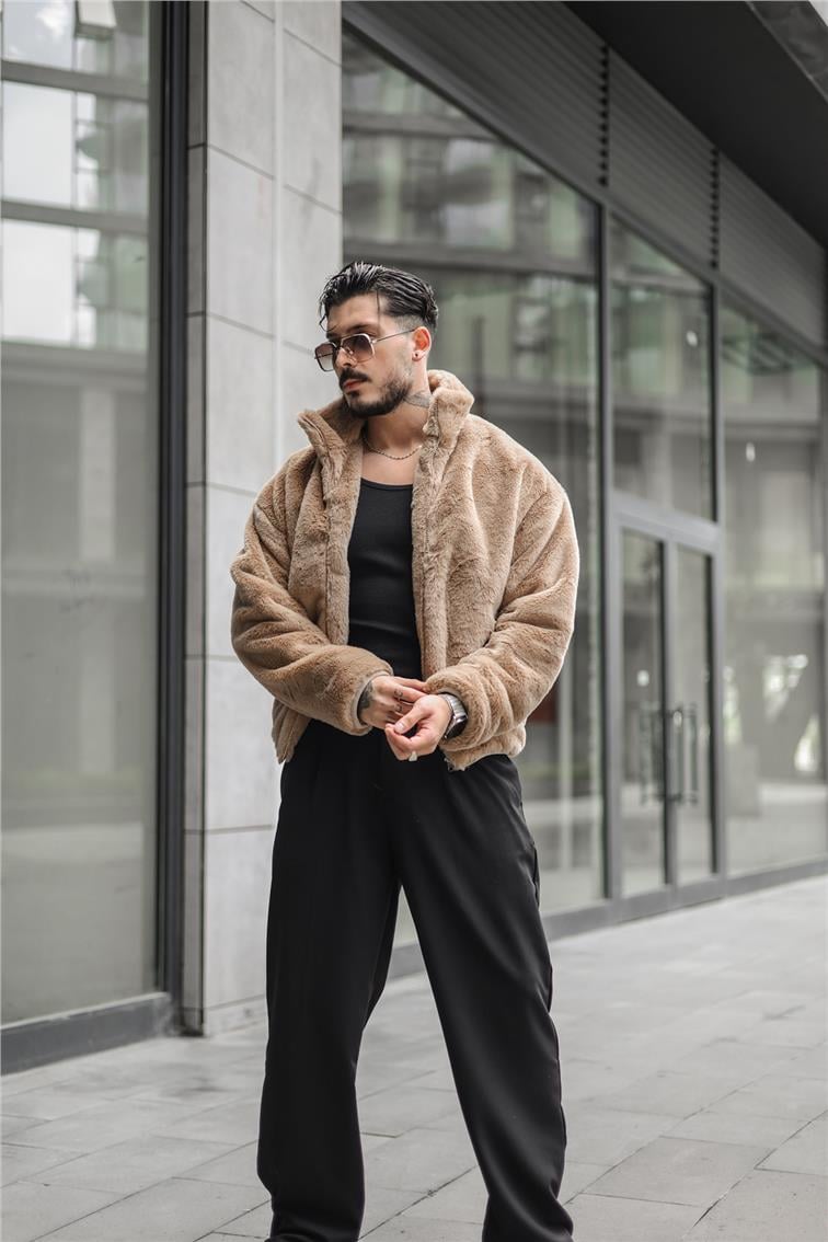 Kürk Oversize Mont Bej