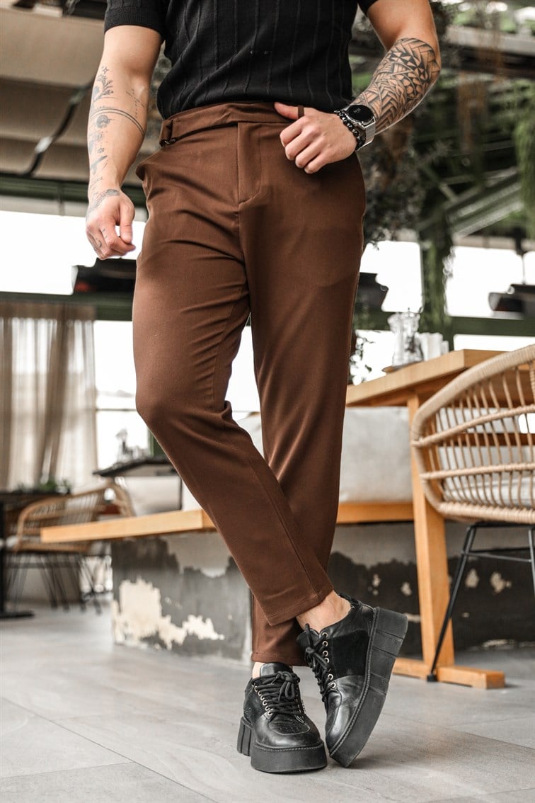 Kuşaklı Kemer Detay Boyfriend Pantolon
