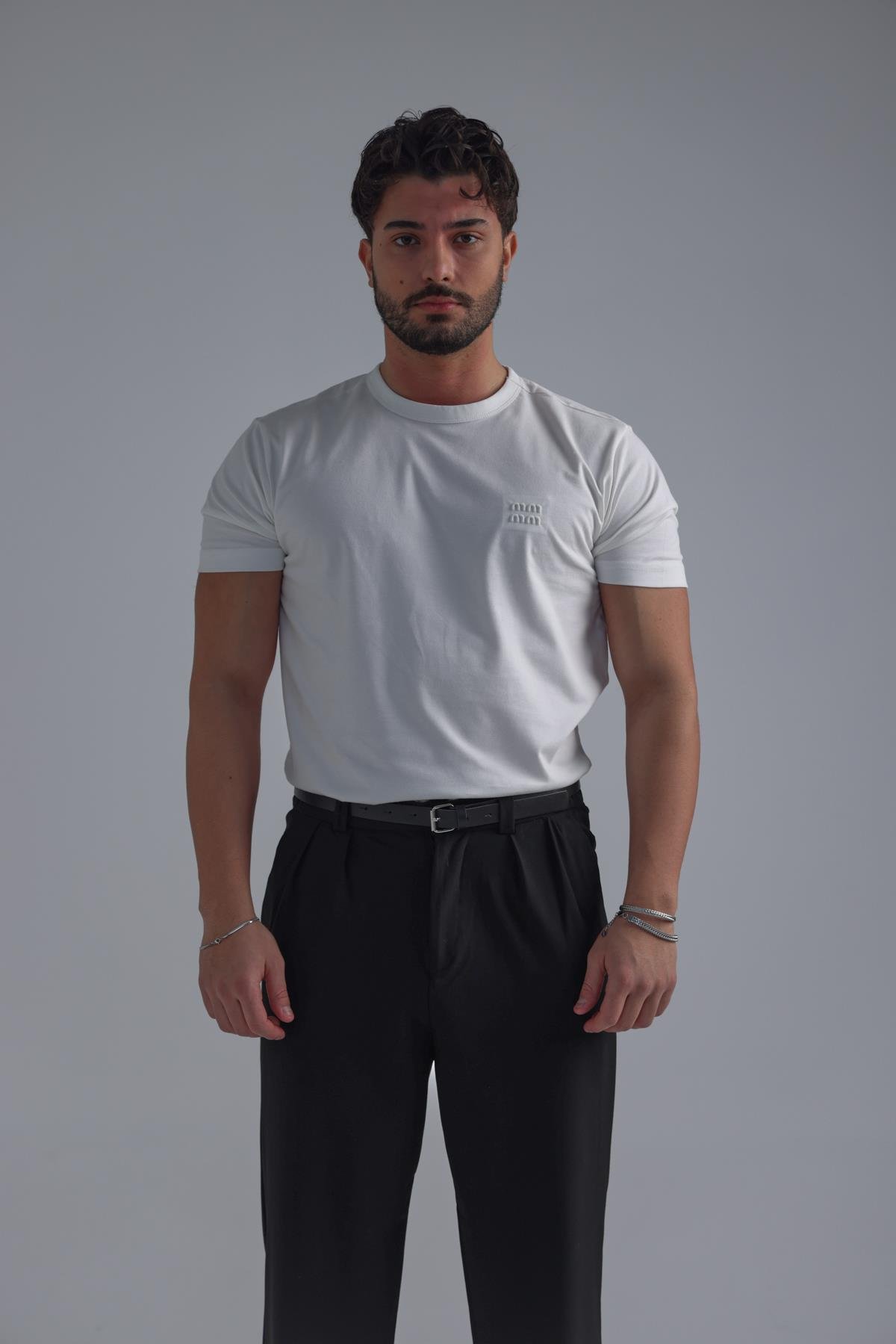 Minimal Baskılı T-Shirt Beyaz