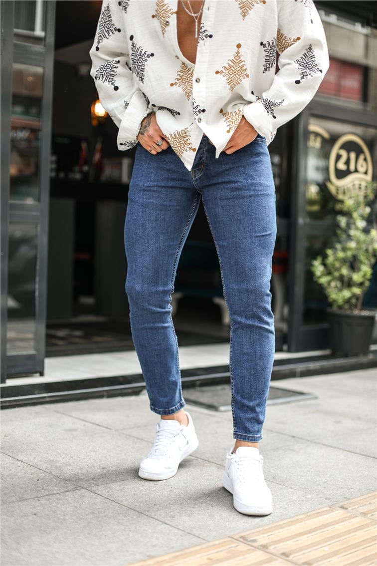 Narrow Skinny Jean Koyu Mavi