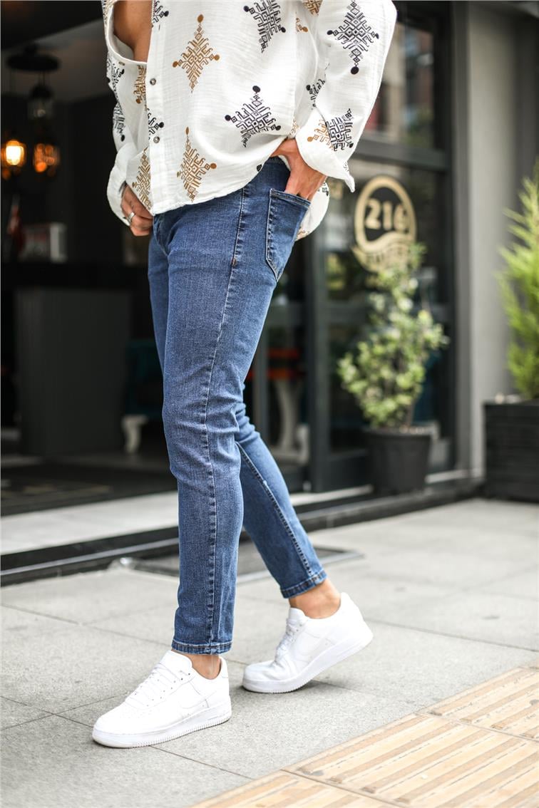 Narrow Skinny Jean Koyu Mavi