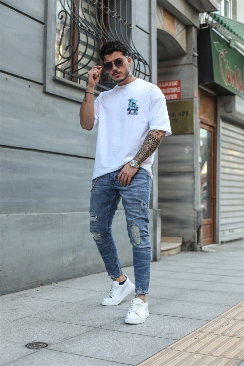 Paça Detaylı Yırtık Skinny