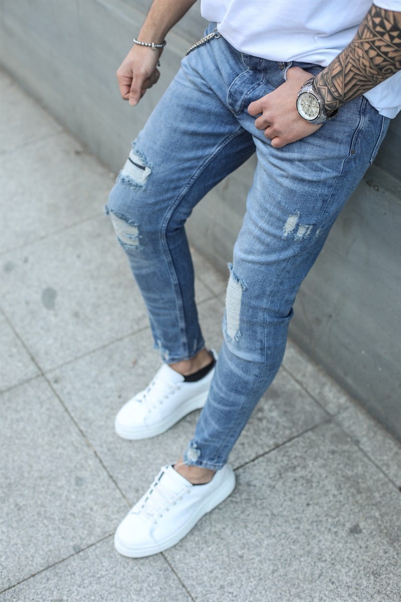 Paça Detaylı Yırtık Skinny