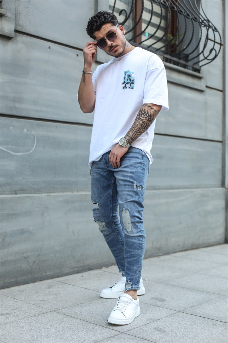 Paça Detaylı Yırtık Skinny