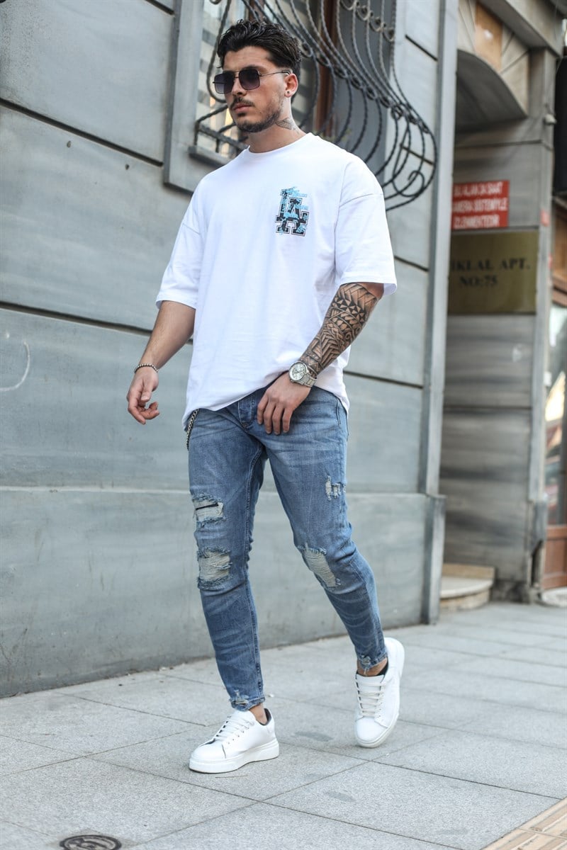 Paça Detaylı Yırtık Skinny