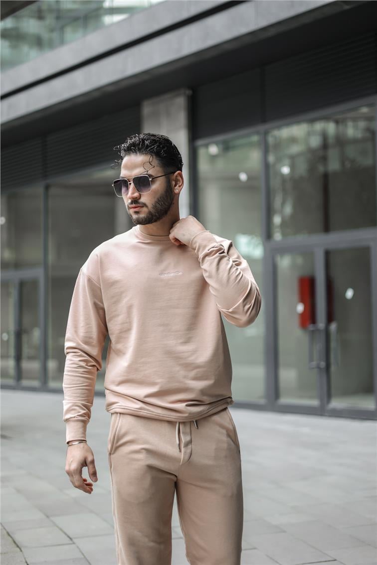 UNSUBSCRİBE Baskılı Oversize Sweatshirt Camel