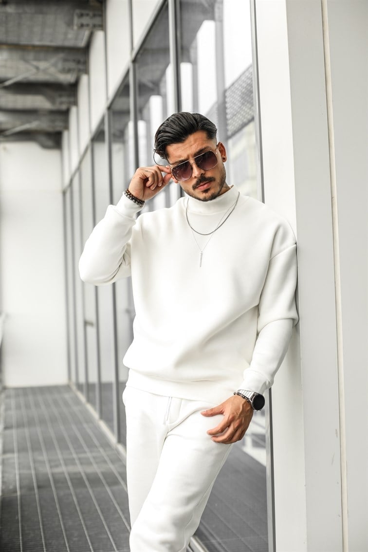 Yarım Dik Yaka Oversize Sweatshirt
