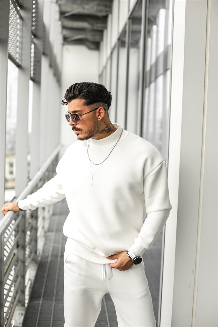 Yarım Dik Yaka Oversize Sweatshirt