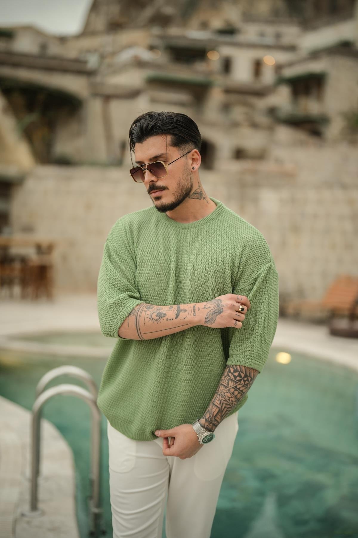 Yumuşak Pamuklu Oversize T-Shirt Mint